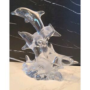 Lenox-Crystal 'Trio of Grace' Dolphins 7½"x 6½"x 2¼" Collectible *Flaw* Germany